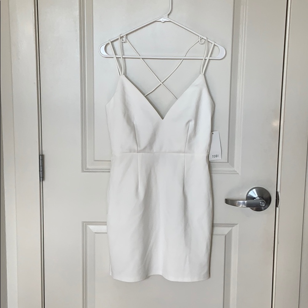 Cross back White Tobi Dress